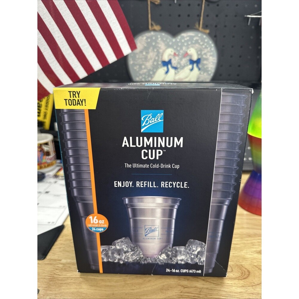 Ball 16 Ounce Aluminum Ultimate Cold-Drink Cup, 24 Cups, Sealed Box